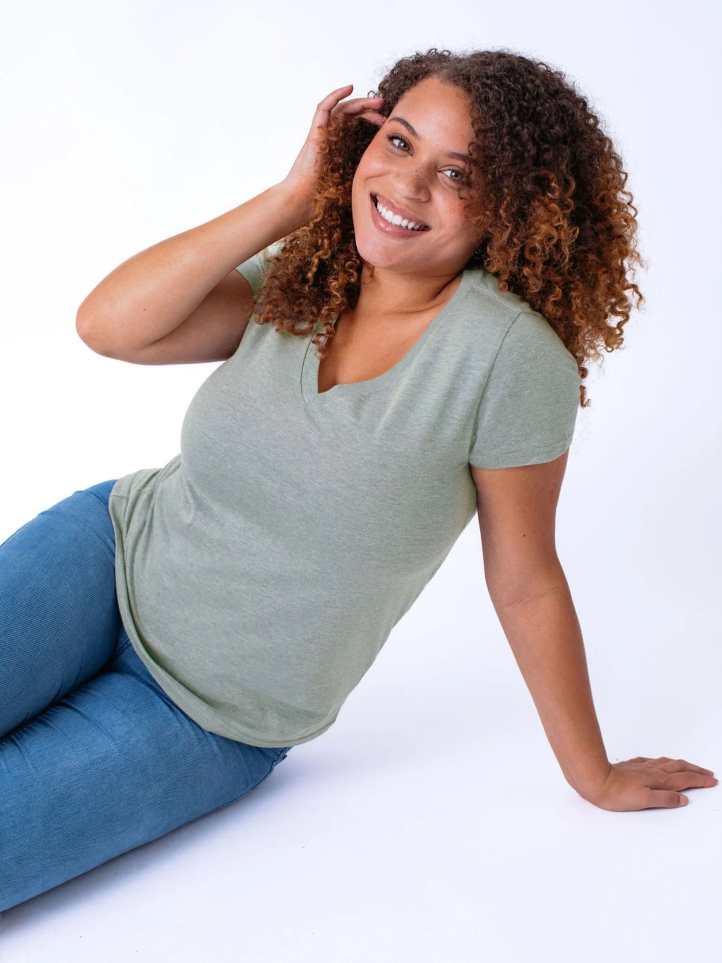 Vintage Green Everyday V-Neck Tee
