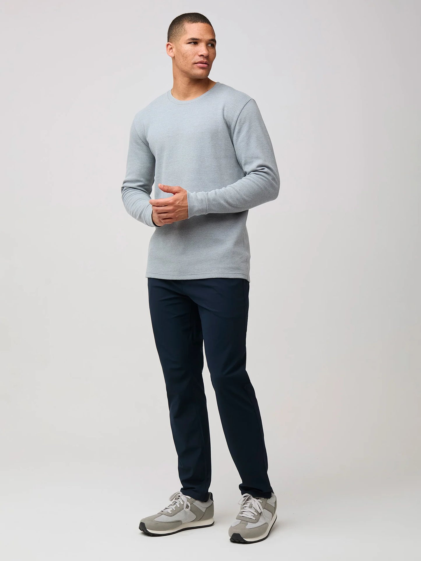 Heather Grey Thermal Long Sleeve Crew