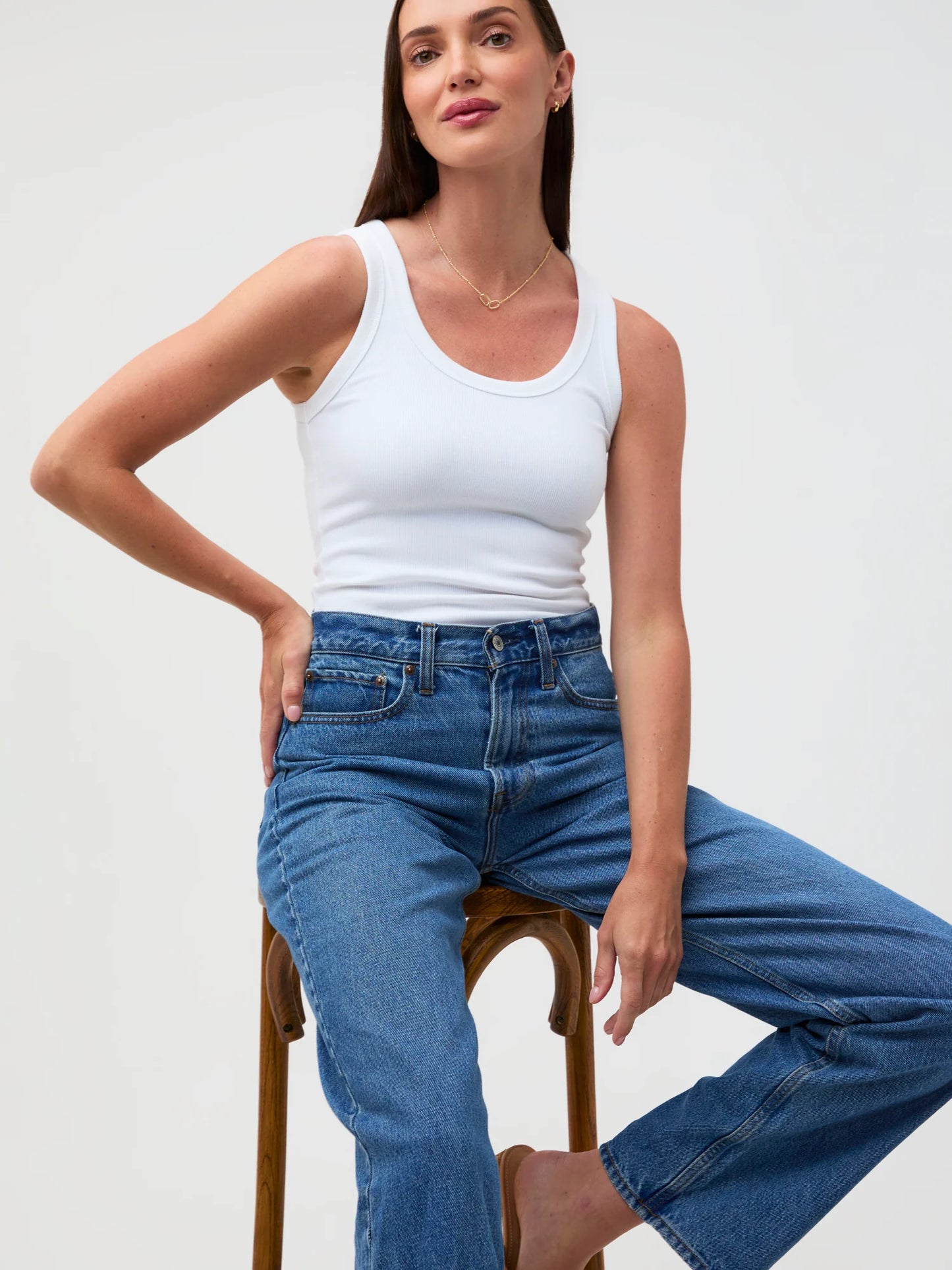 White Ribbed Tank