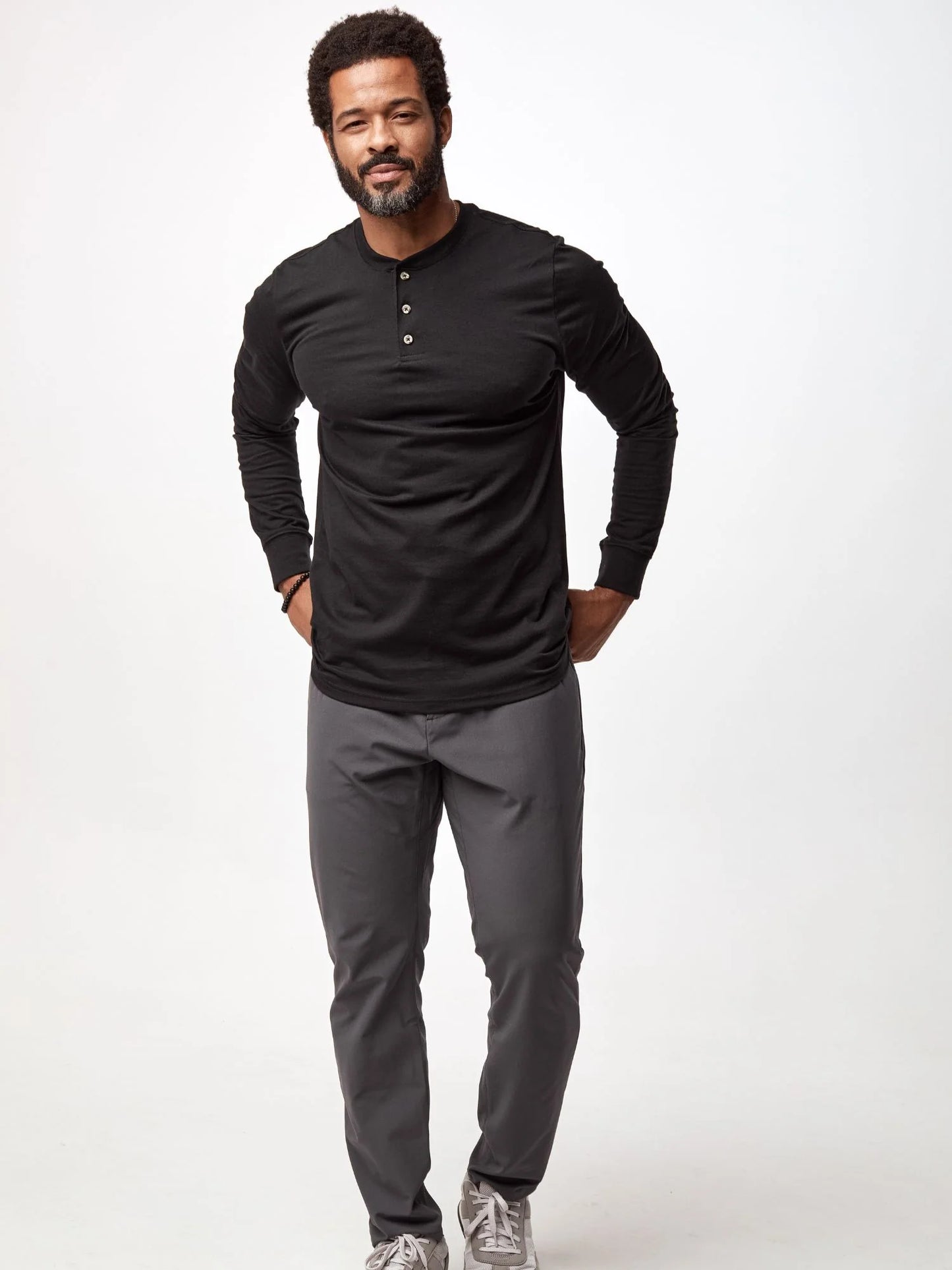 Black Long Sleeve Henley