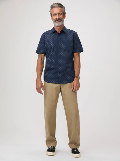 Navy Print All Day Short Sleeve Shirt
