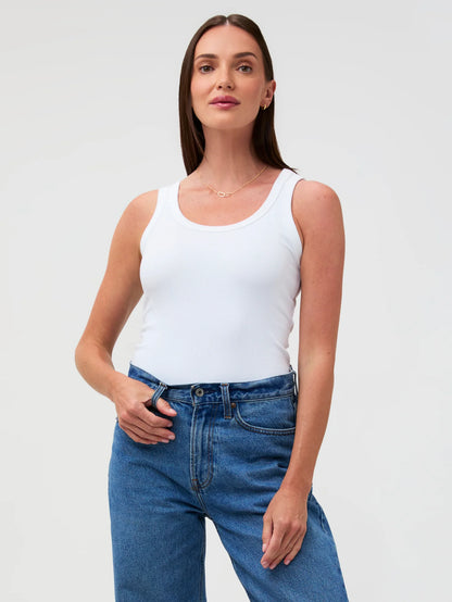 White Ribbed Tee & Tank 2-Pack