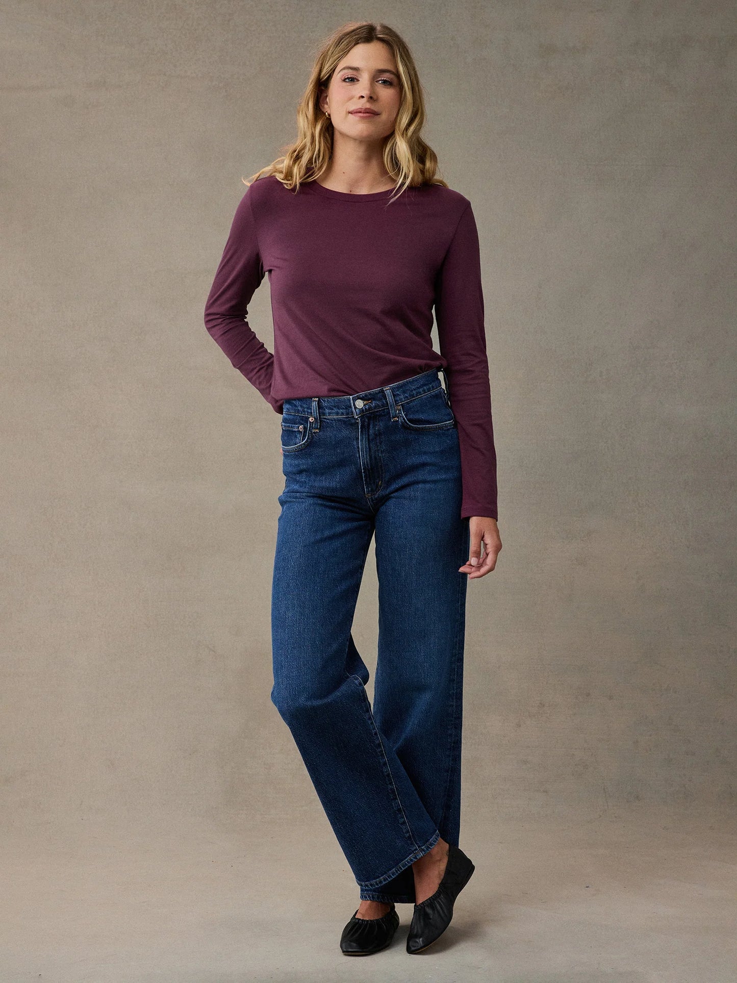 Women's Merlot Long Sleeve Crew