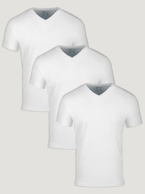 All White V-Neck 3-Pack