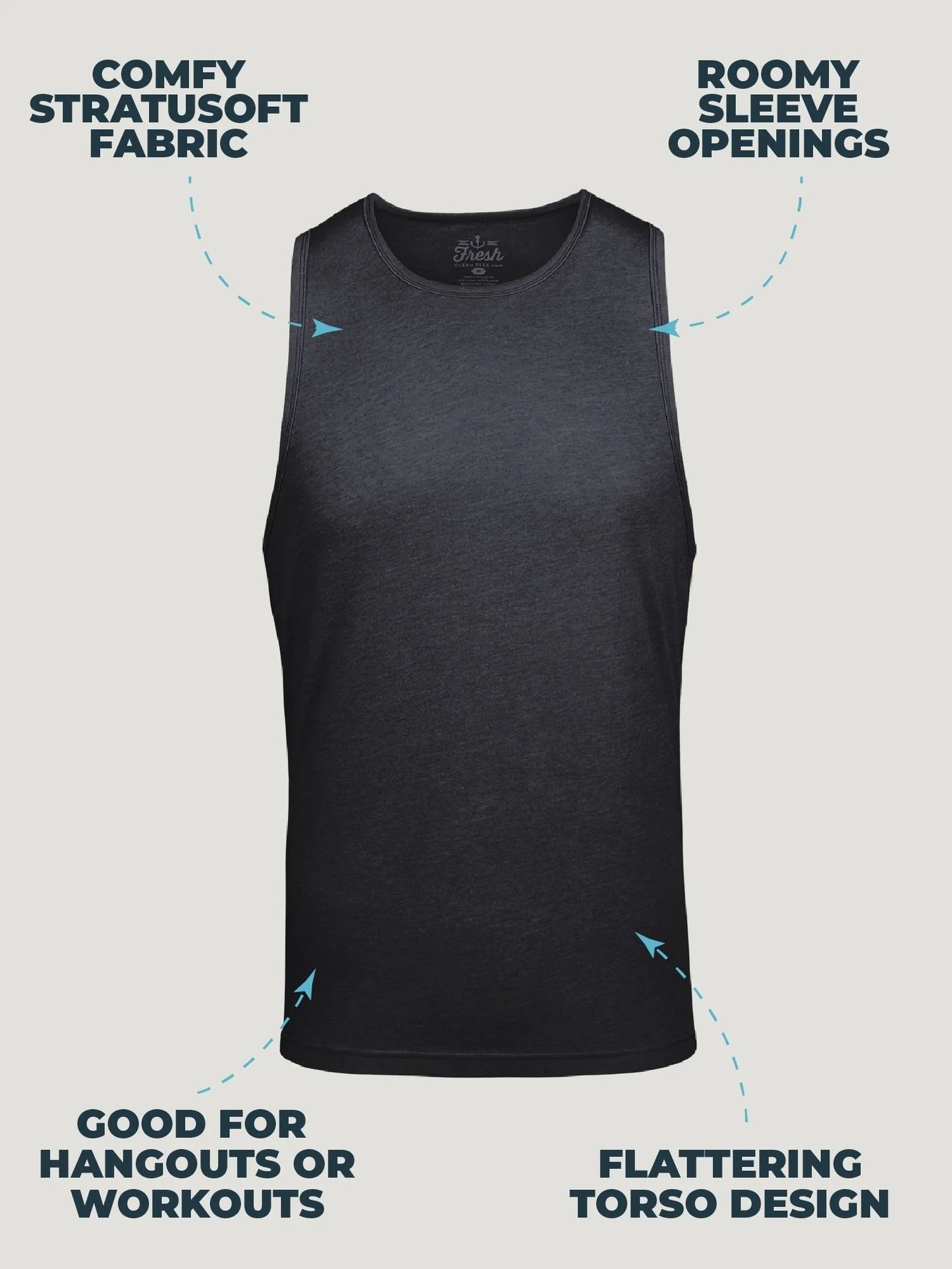 Charcoal Pacific Beach Tank Top FINAL SALE