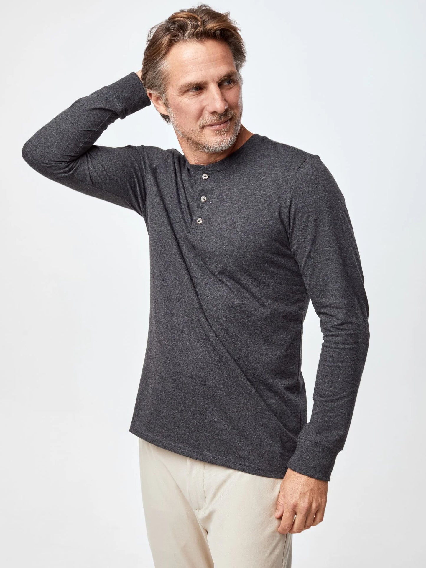 Charcoal Long Sleeve Henley