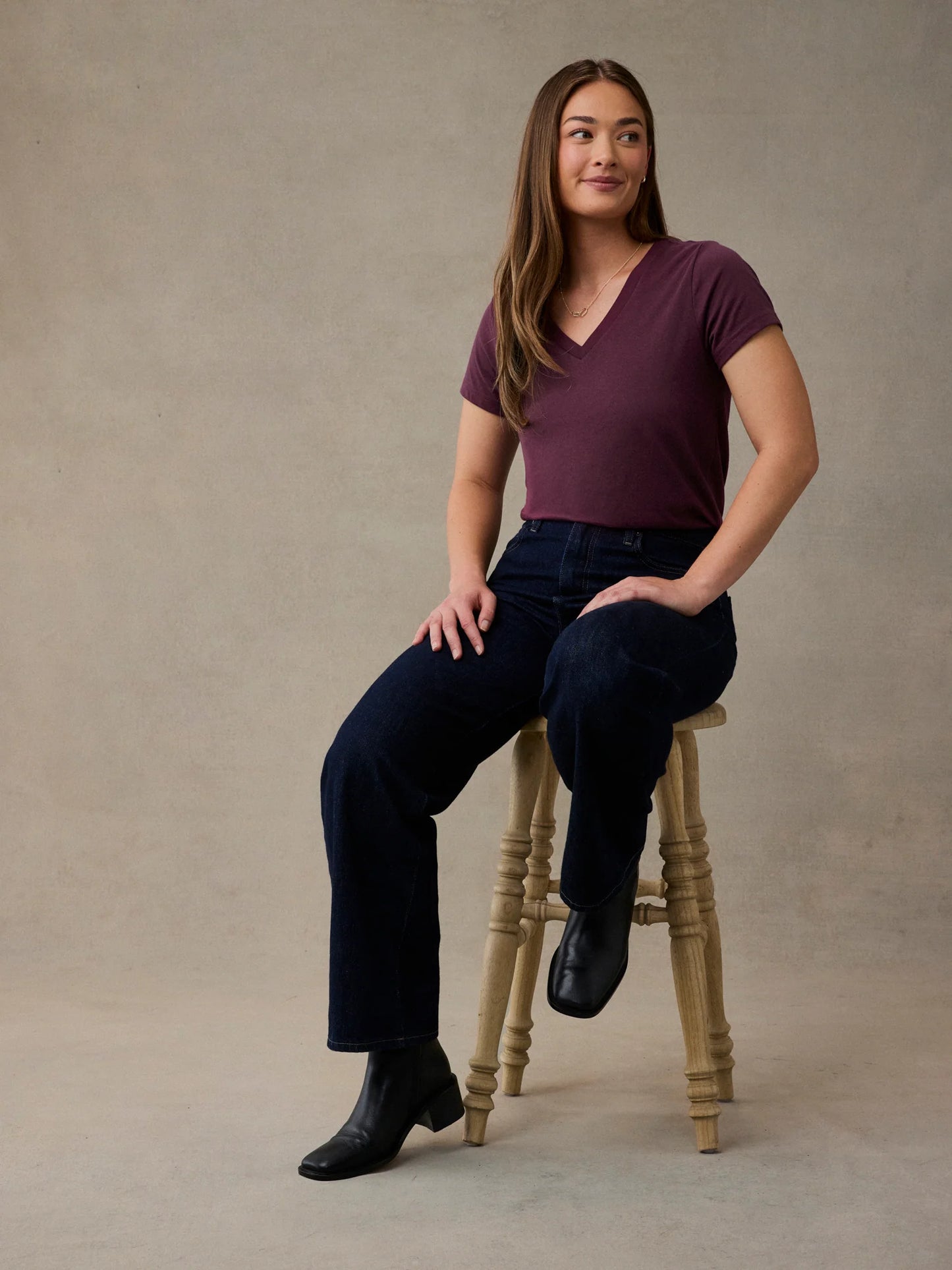 Merlot Everyday V-Neck Tee