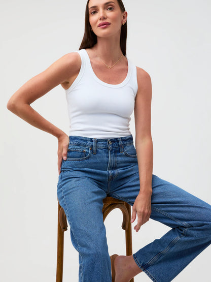 White Ribbed Tank