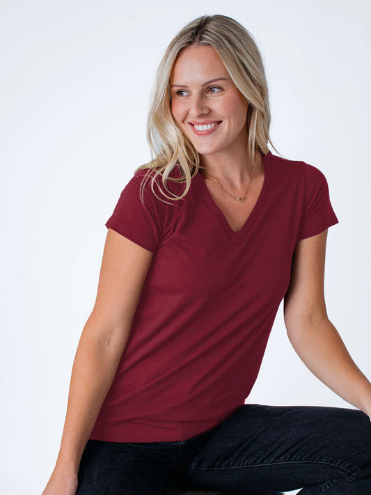 Cosmic Red Everyday V-Neck Tee