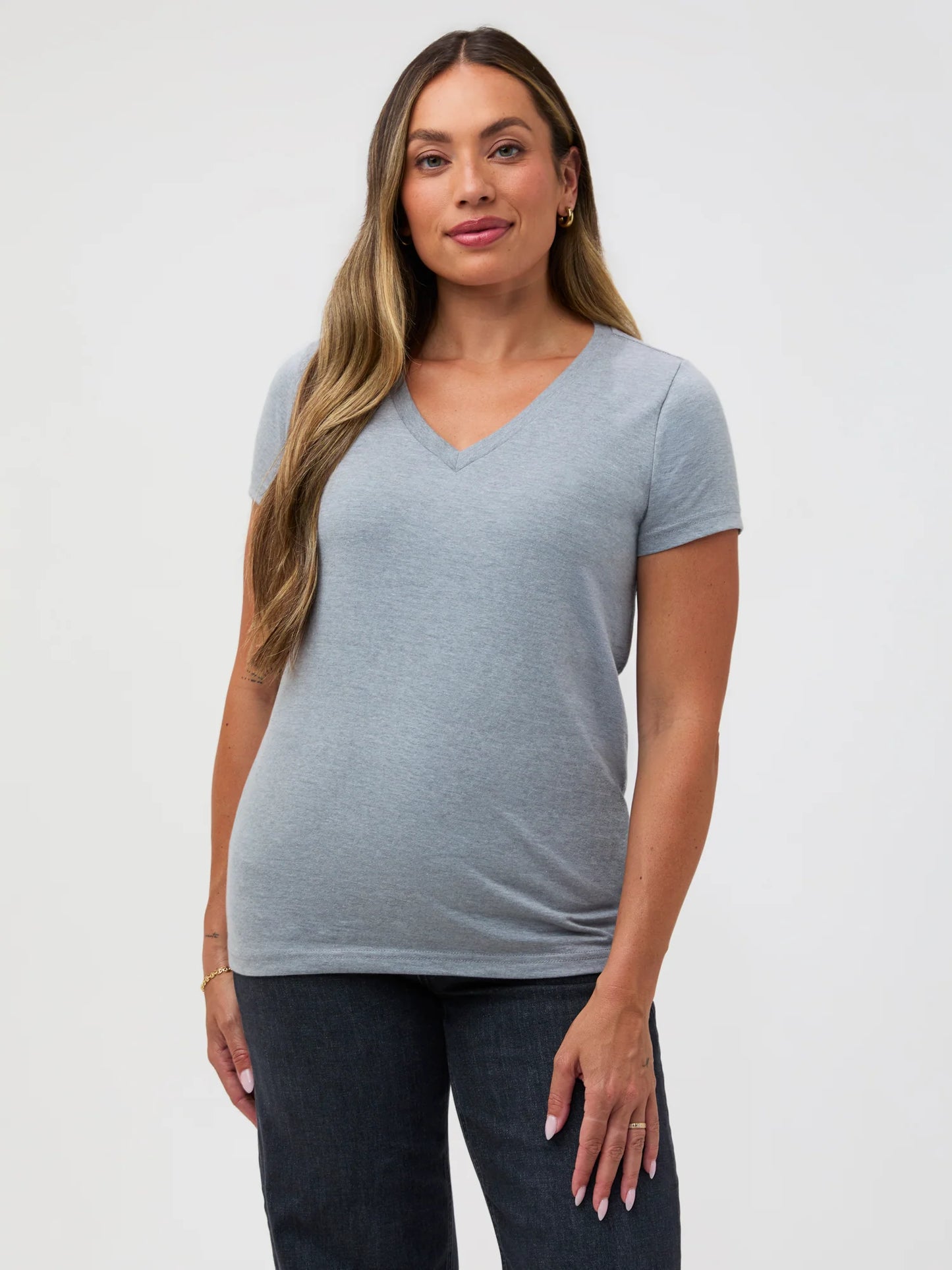 Heather Grey Everyday V-Neck Tee