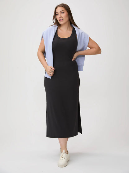 Black Ribbed Tank Dress