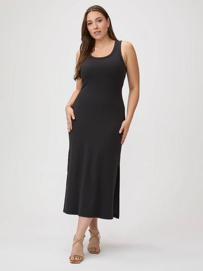 Black Ribbed Tank Dress