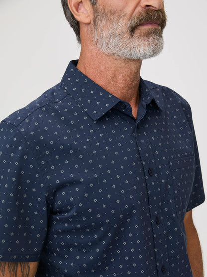 Navy Print All Day Short Sleeve Shirt