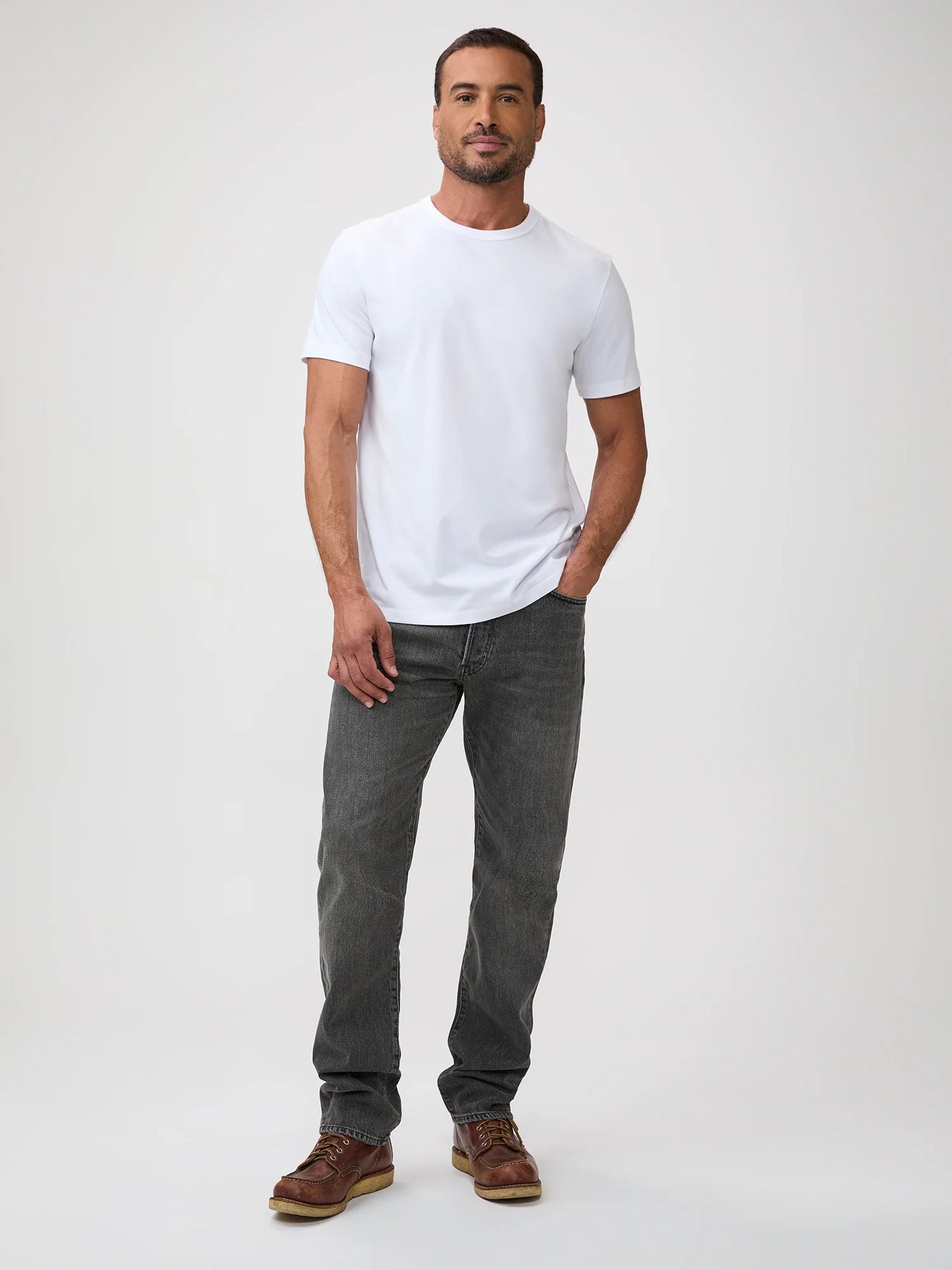 Heritage White Cotton Crew
