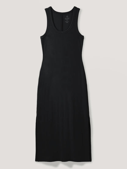 Black Ribbed Tank Dress