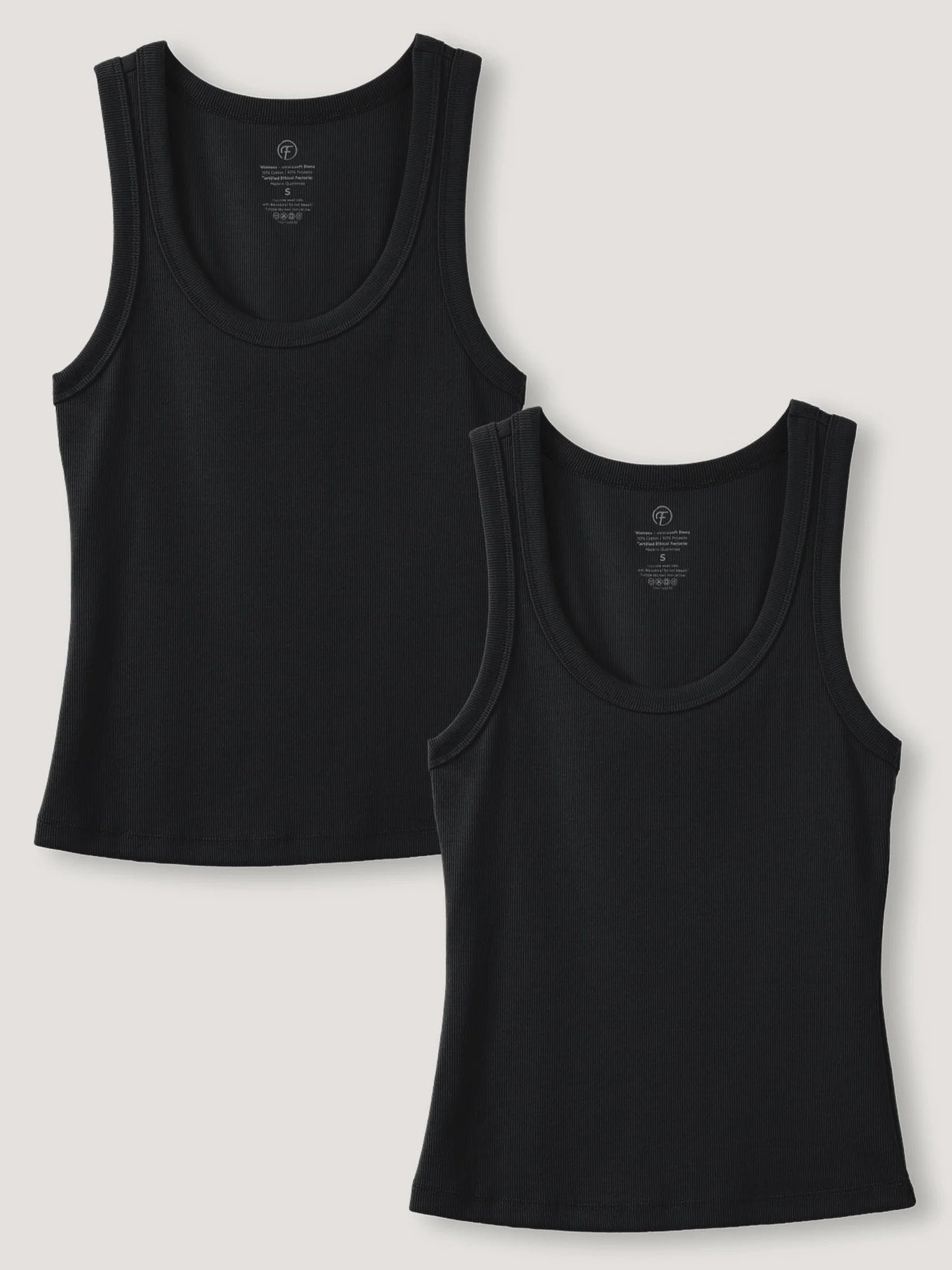 Black Ribbed Tank 2-Pack