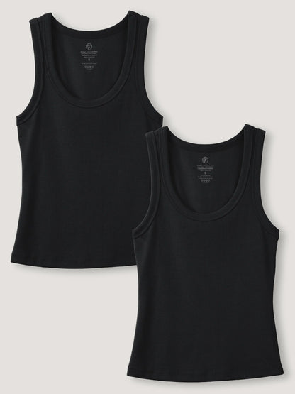 Black Ribbed Tank 2-Pack