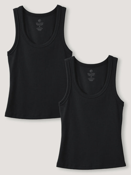 Black Ribbed Tank 2-Pack