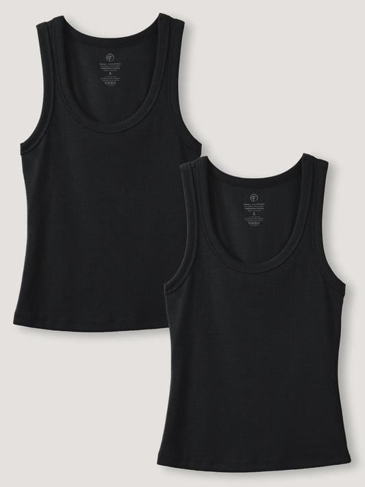 Black Ribbed Tank 2-Pack