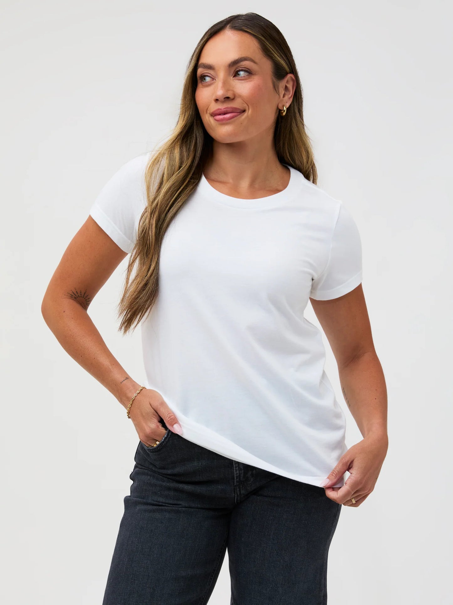 White Everyday Crew Neck Tee