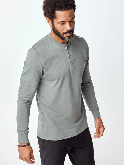 Mercury Green Long Sleeve Henley