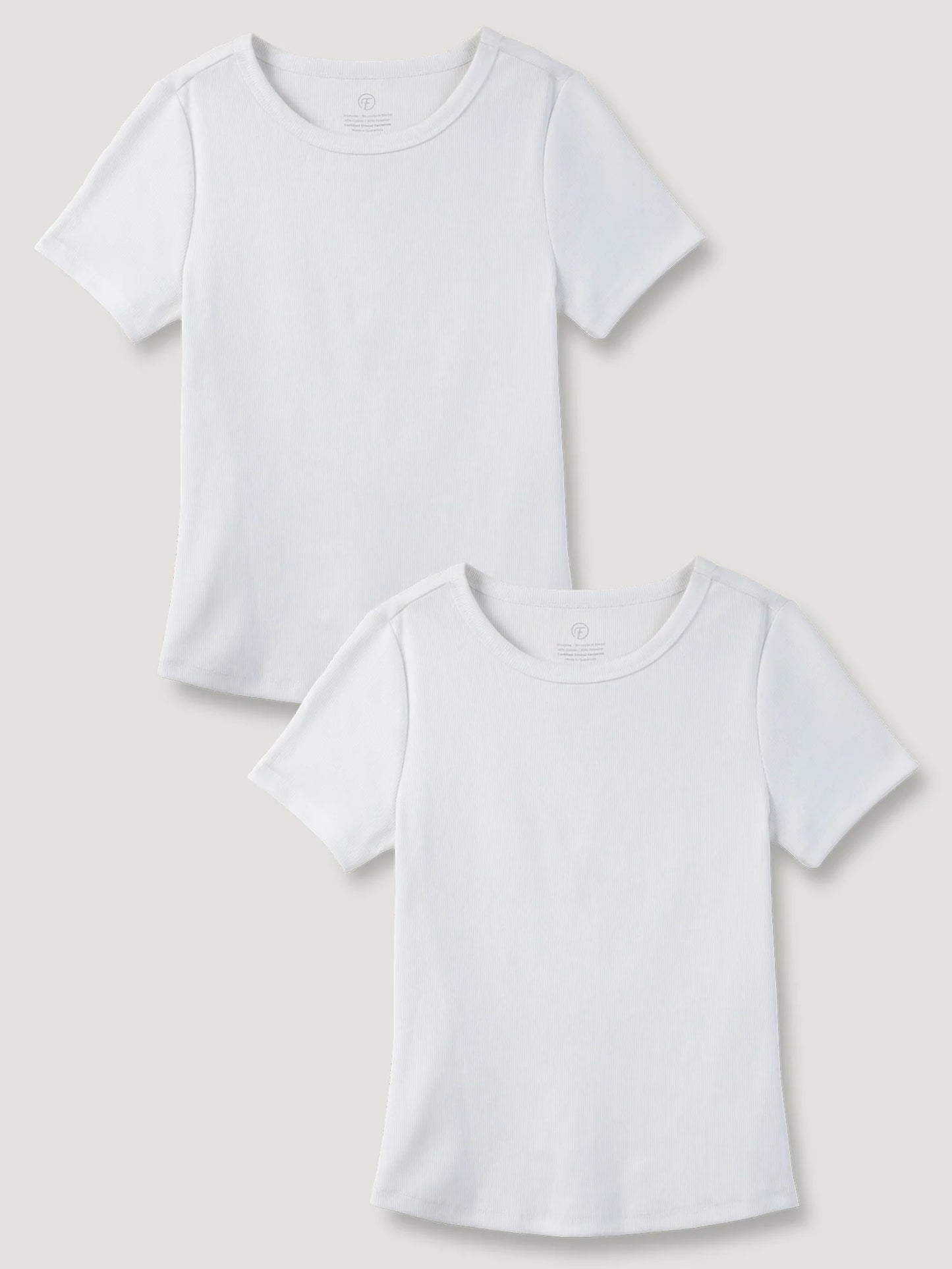 White Ribbed Tee 2-Pack