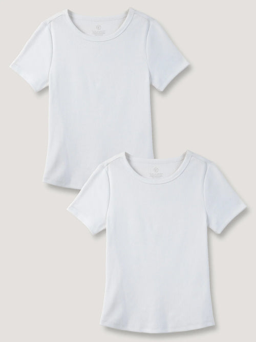 White Ribbed Tee 2-Pack