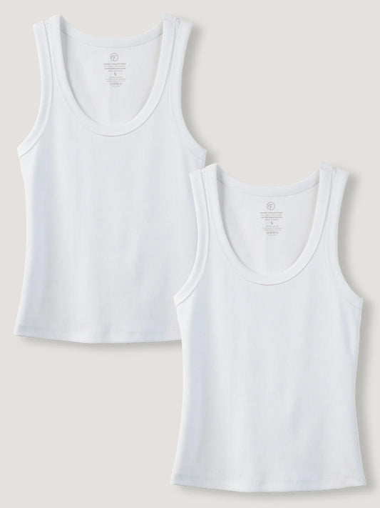 White Ribbed Tank 2-Pack