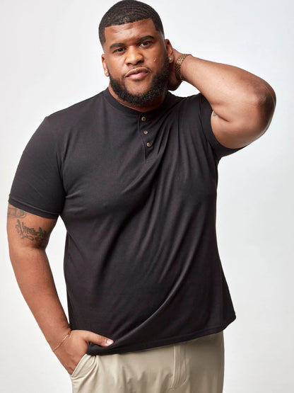 Black Short Sleeve Henley 3-Pack