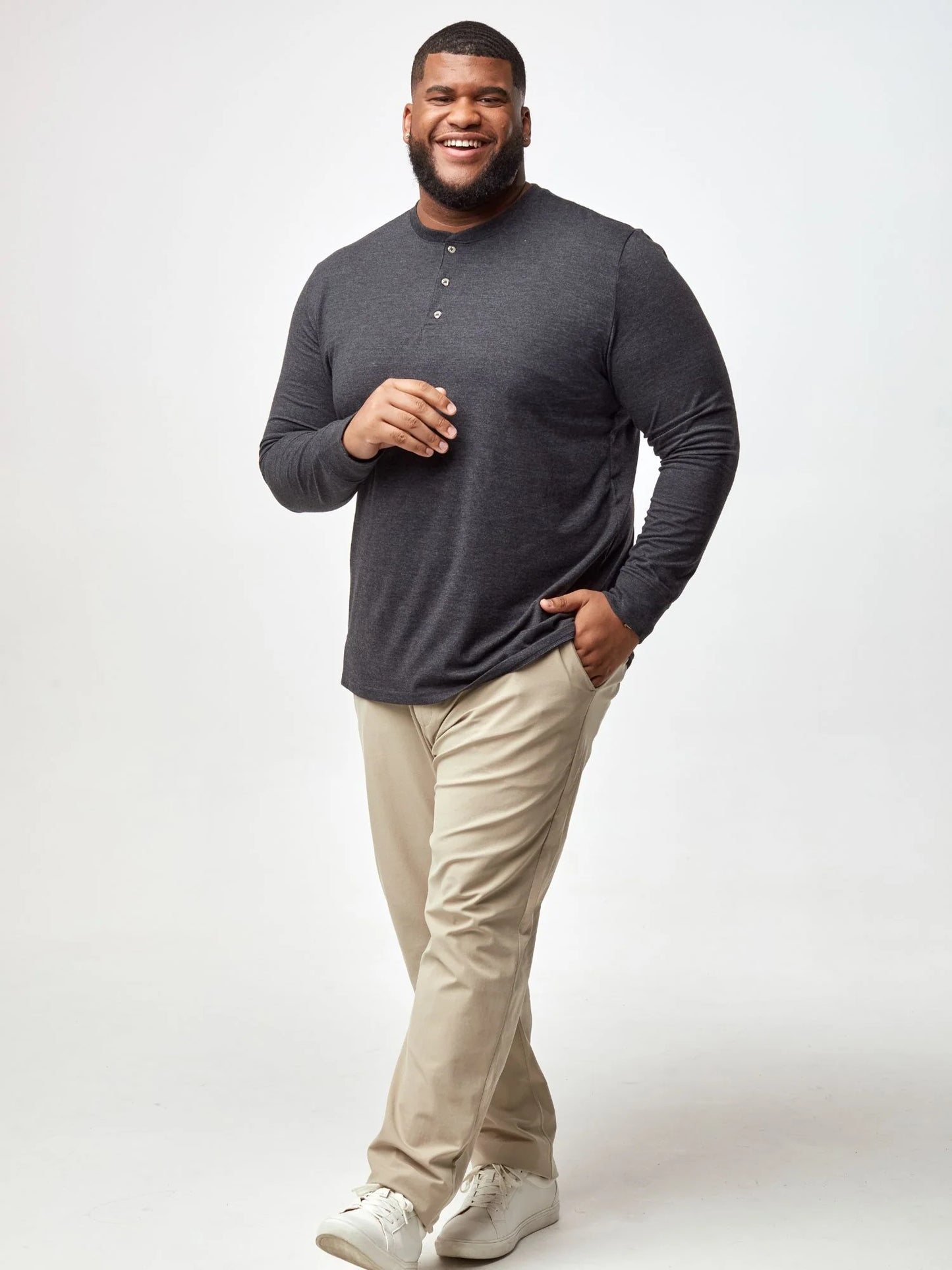Charcoal Long Sleeve Henley