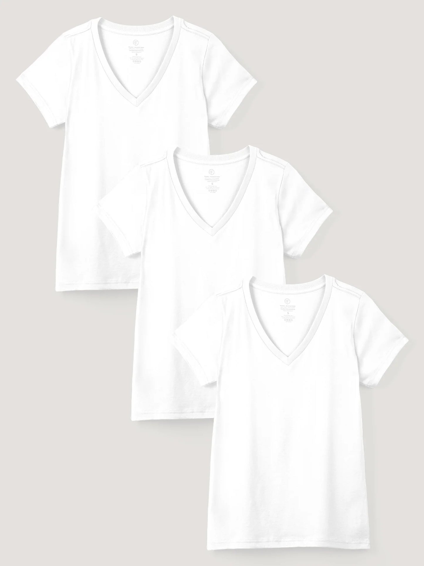 Women's All White V-Neck 3-Pack