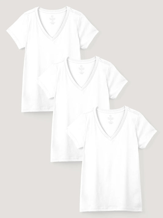 Women's All White V-Neck 3-Pack
