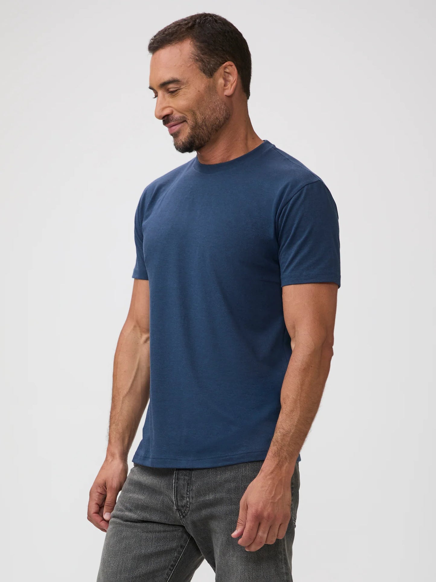 Indigo Cross Dye Crew Neck