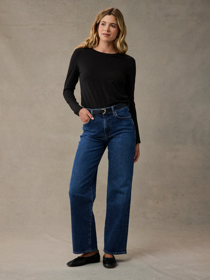 Women's Black Long Sleeve Crew