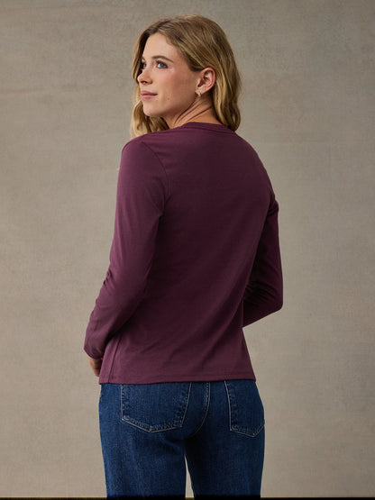 Women's Merlot Long Sleeve Crew