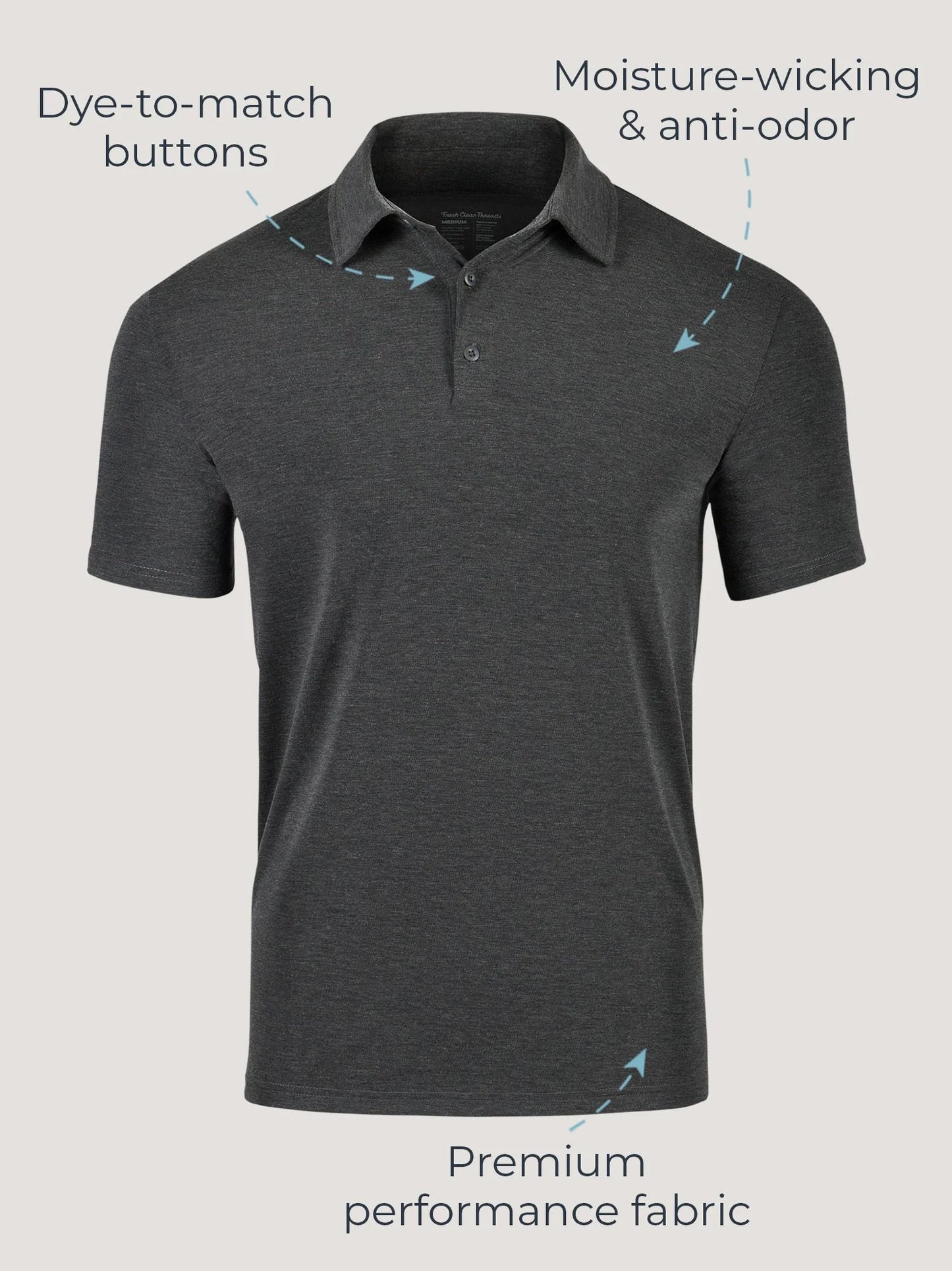 Charcoal Performance Cool Polo