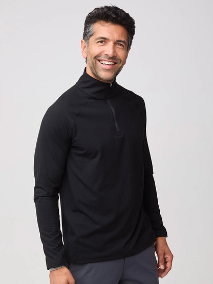Black Tech Quarter Zip