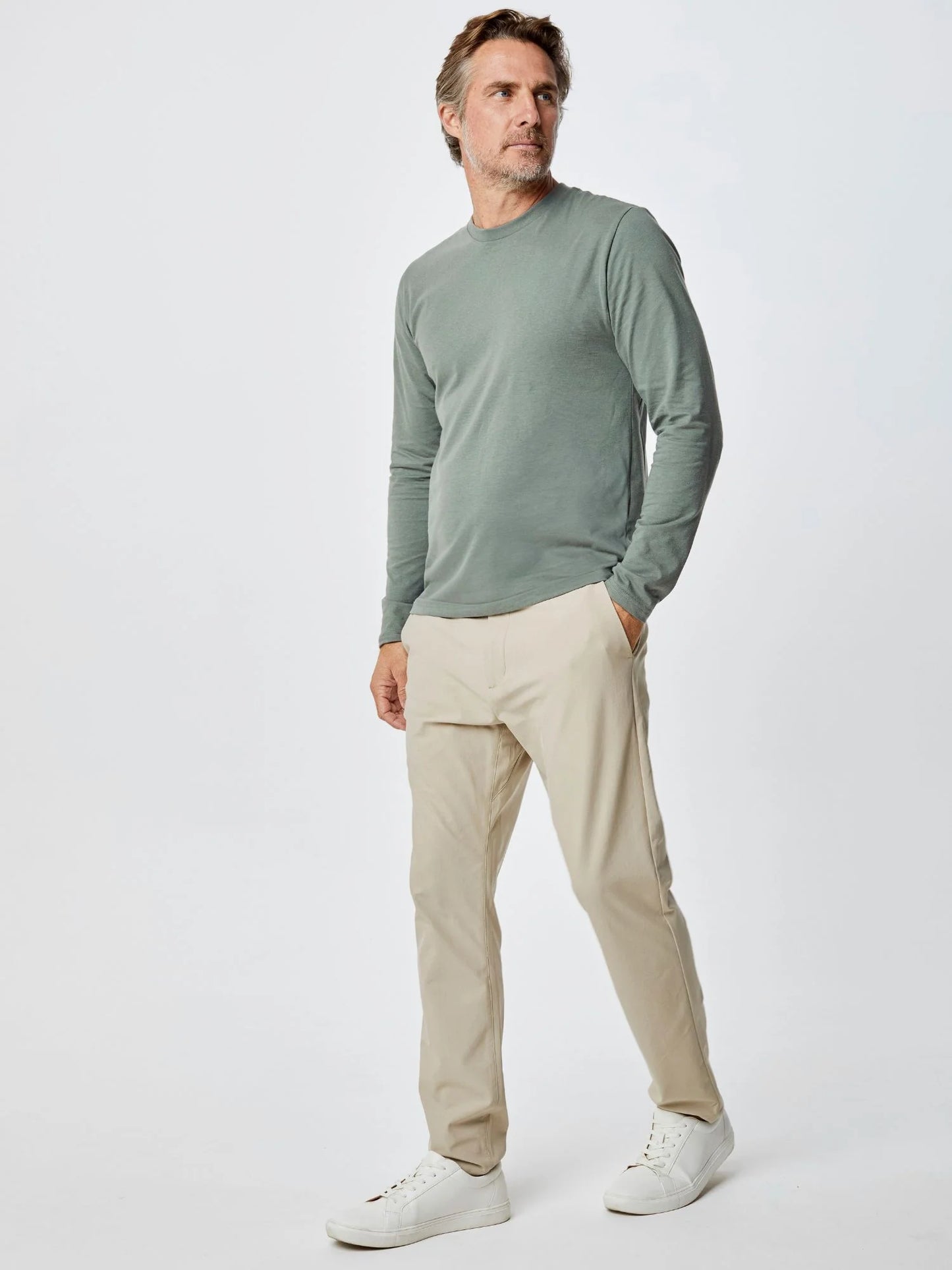 Mercury Green Long Sleeve Crew Neck