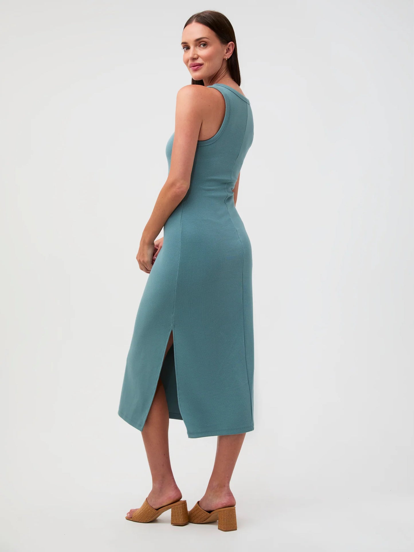 Harbor Mist Ribbed Tank Dress