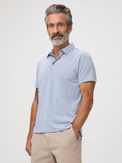 Blue Tones Striped Performance Cool Polo 3-Pack