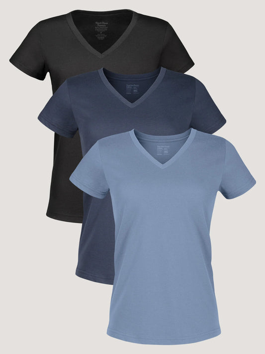 Women's V-Neck Earth Tones 3-Pack