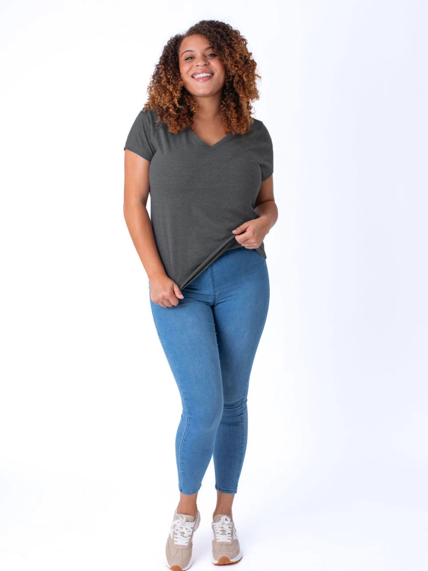 Carbon Grey Everyday V-Neck Tee