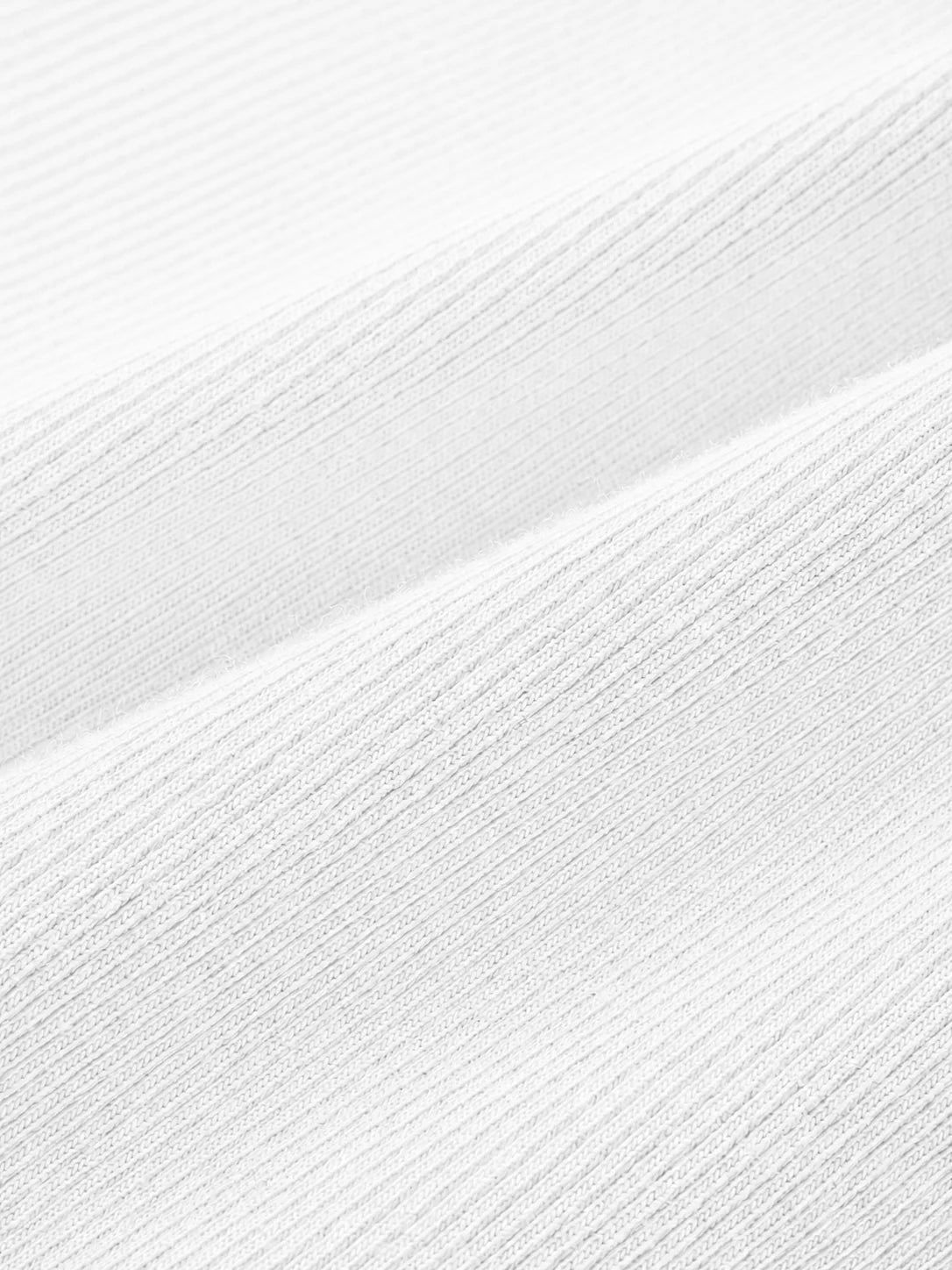 White Ribbed Crew Tee