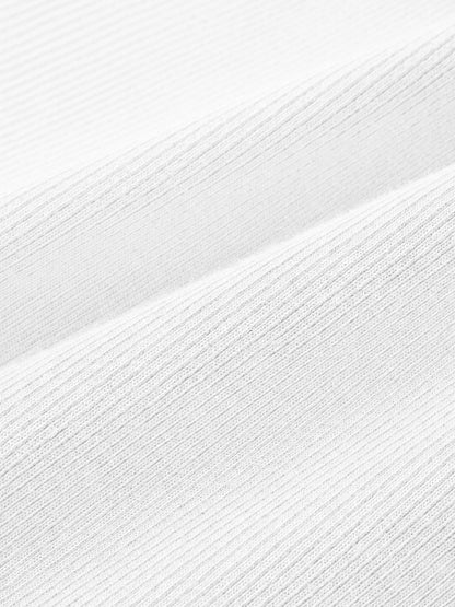 White Ribbed Crew Tee