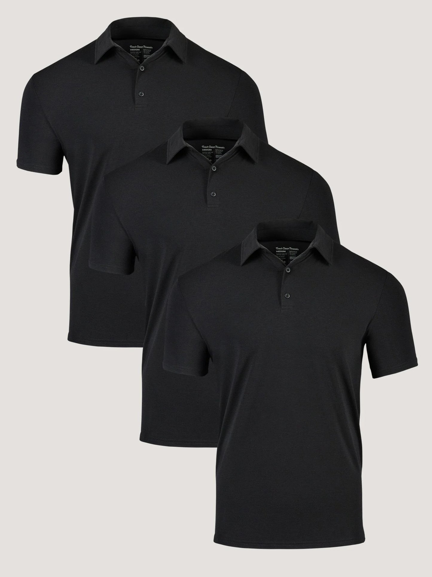 All Black Performance Cool Polo 3-Pack