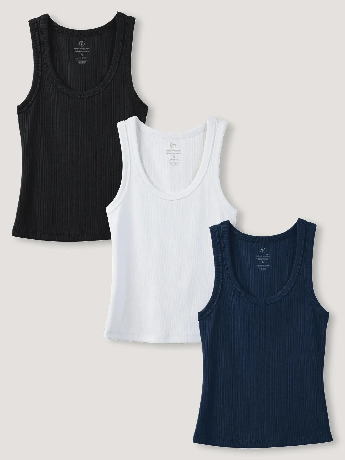 Ribbed Tank Staples 3-Pack