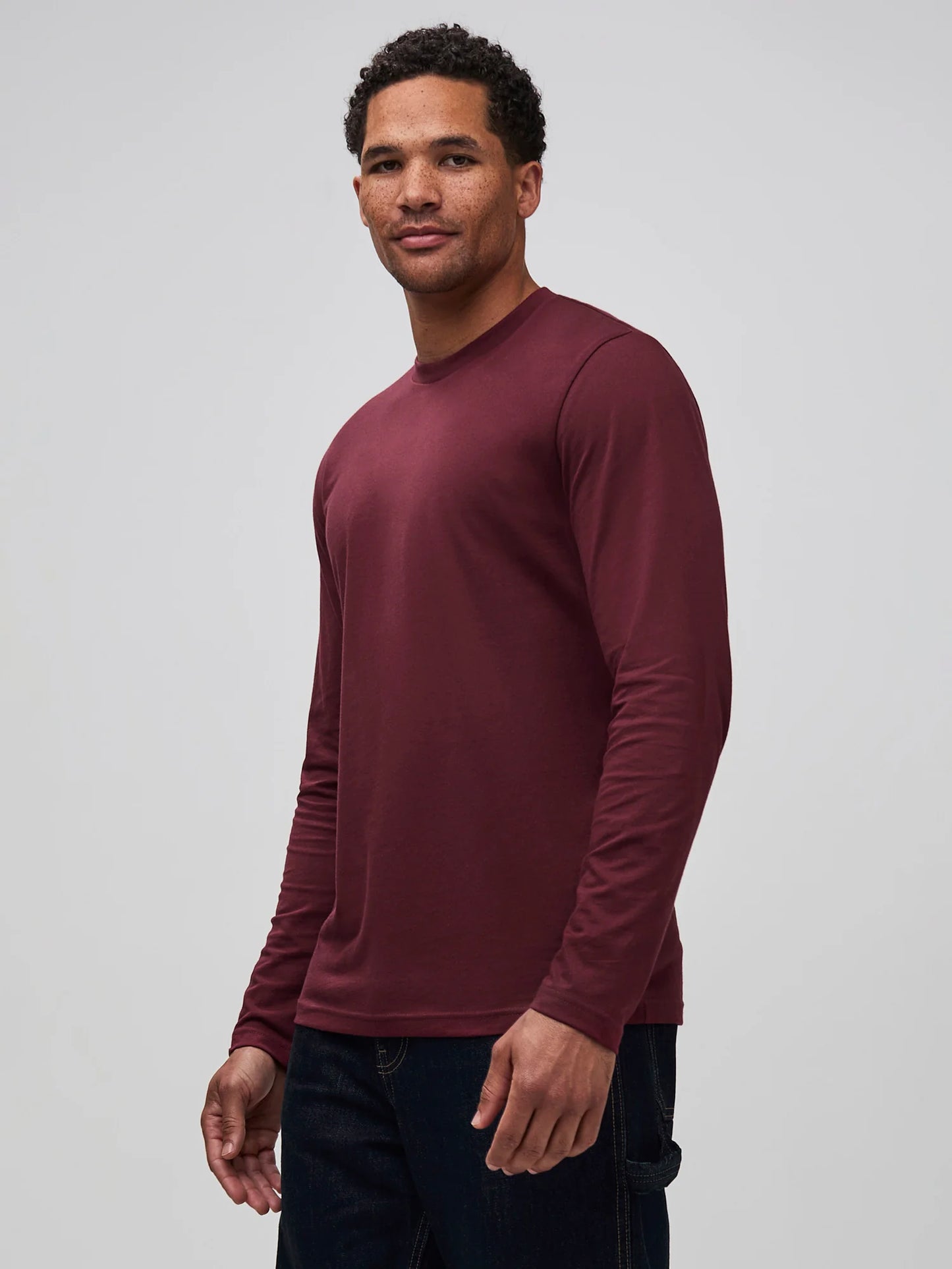 Burgundy Long Sleeve Crew Neck