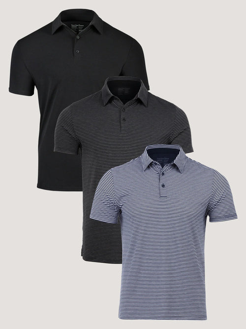 Striped Performance Cool Polo Classics 3-Pack