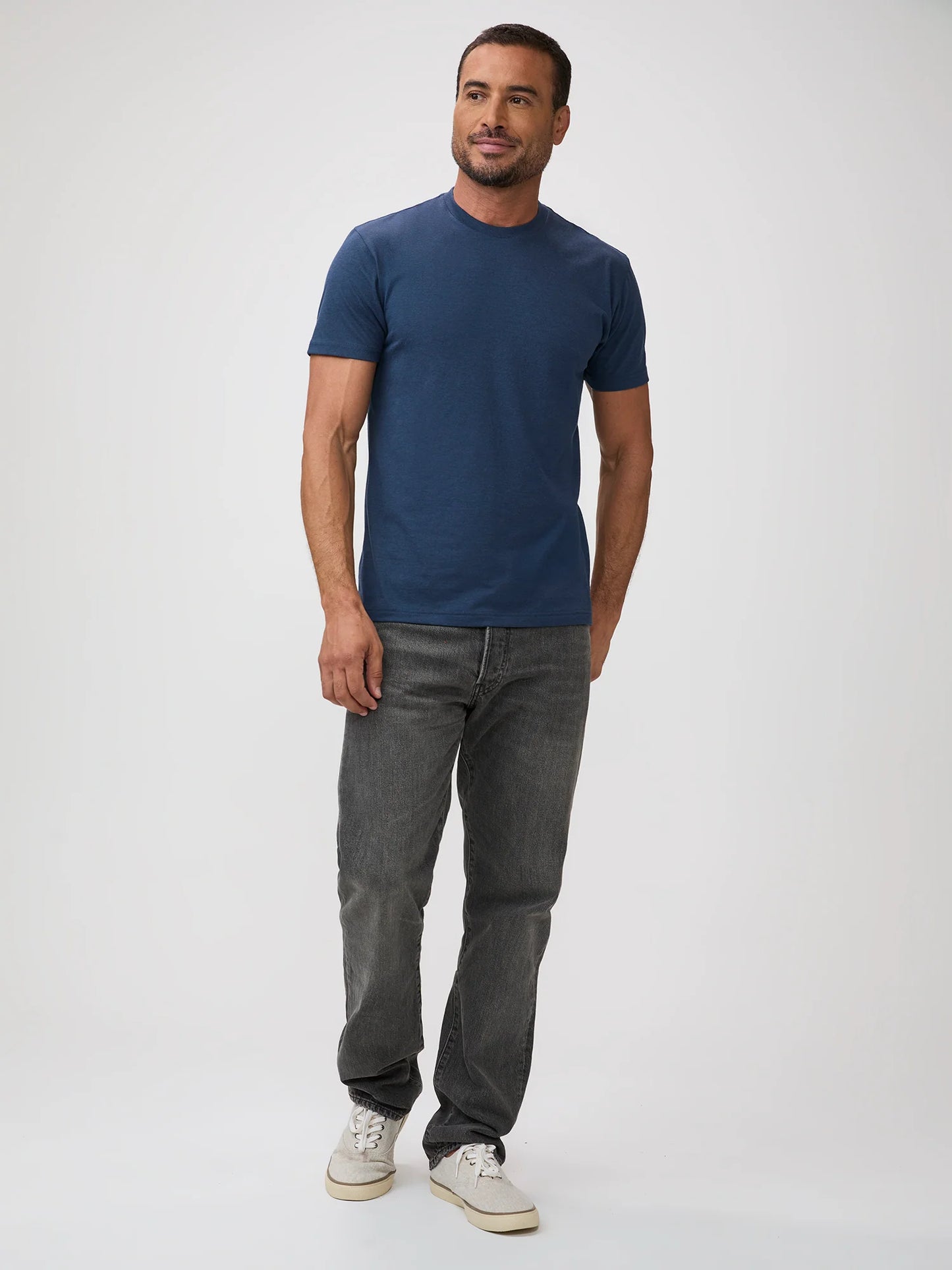 Indigo Cross Dye Crew Neck