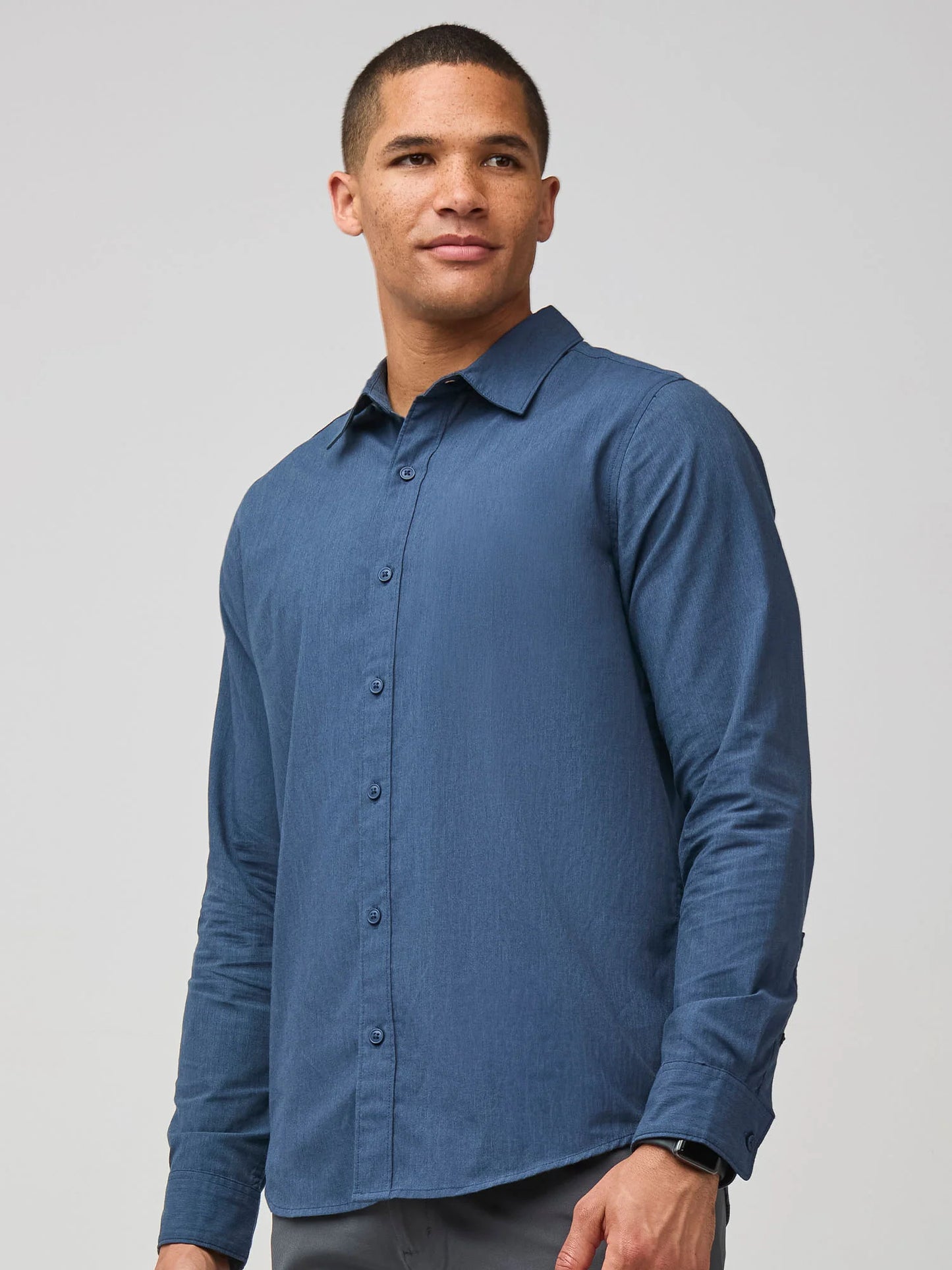 Navy Long Sleeve Button Up